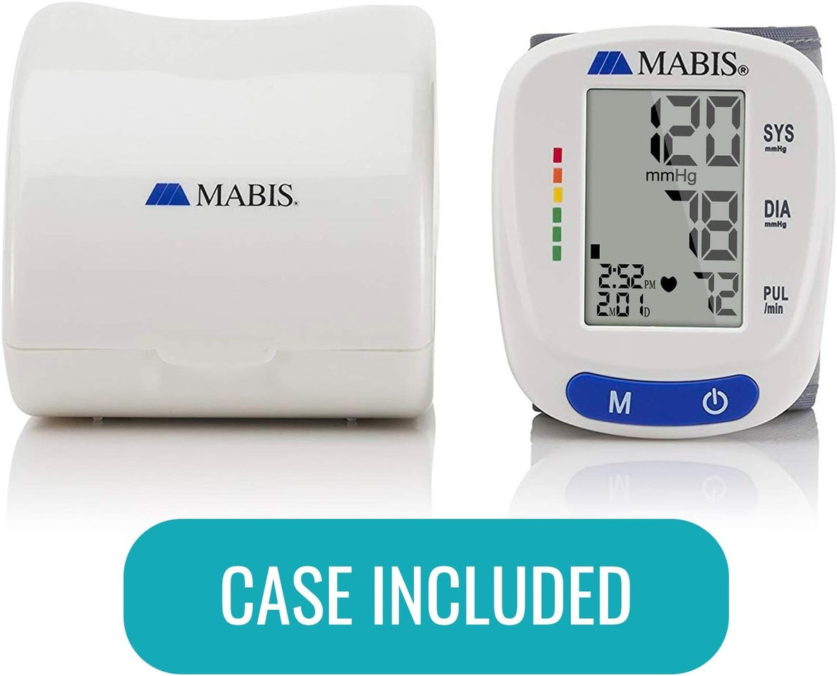 Mabis Digital Wrist Blood Pressure Monitor, One Size Fits Most Cuff