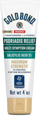 Gold Bond Psoriasis Relief Medicated Multi-Symptom Cream, Salicylic Acid 3%, Unscented, 4 oz