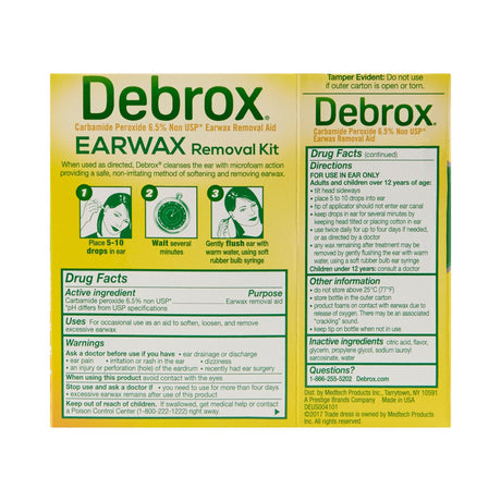 Debrox Earwax Removal Aid Drops, 6.5% Carbamide Peroxide, 0.5 oz