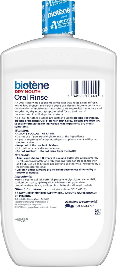 Biotene Dry Mouth Oral Rinse, Fresh Mint, 33.8 fl oz