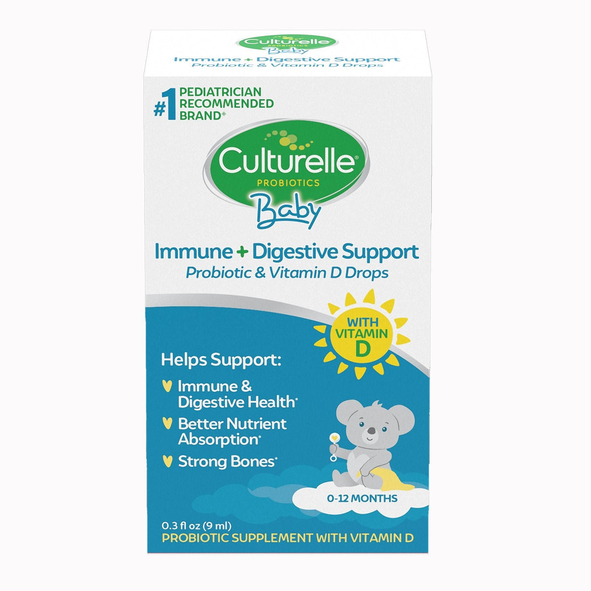 Culturelle Baby Immune + Digestive Support Probiotic & Vitamin D Drops, Oral Drops - 049100400532 - LL Medico
