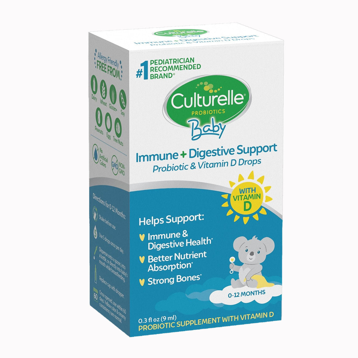 Culturelle Baby Immune + Digestive Support Probiotic & Vitamin D Drops, Oral Drops - 049100400532 - LL Medico