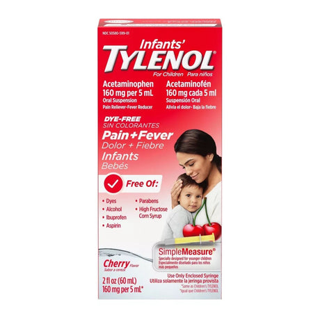 Infants' Tylenol Dye-Free Acetaminophen Oral Suspension, 160 mg/5 mL, 2 oz
