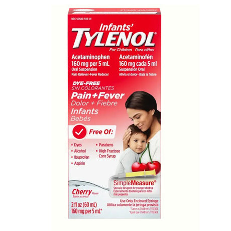 Infants' Tylenol Dye-Free Acetaminophen Oral Suspension, 160 mg/5 mL, 2 oz