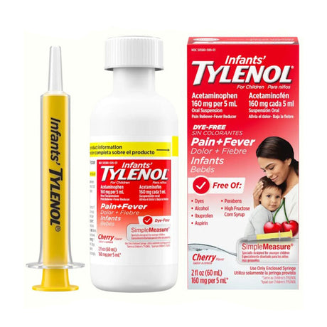 Infants' Tylenol Dye-Free Acetaminophen Oral Suspension, 160 mg/5 mL, 2 oz