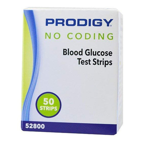 Prodigy Blood Glucose Test Strips, No Coding, 50 Count