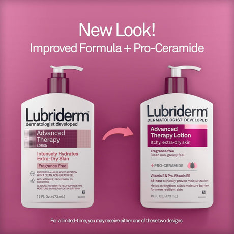 Lubriderm Advanced Therapy Lotion, Fragrance Free, 16 fl oz