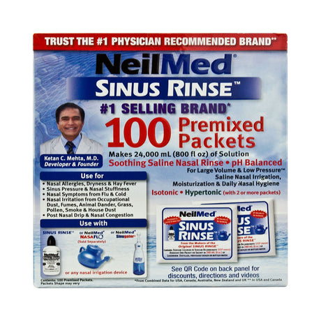 NeilMed Sinus Rinse Kit, Saline Nasal Rinse, Powder for Solution - 05928000200 - LL Medico