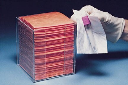 BloodBloc Biohazard Wipe, Heavy Absorbency, Orange / White, Cellulose / Polyethylene, NonSterile, 4 x 4", Disposable - 066705 - LL Medico