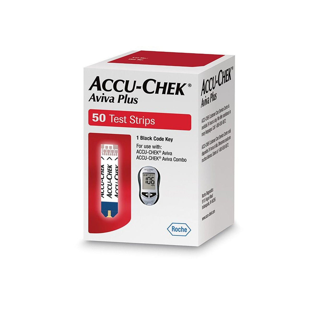 Roche Accu-Chek Aviva Plus Blood Glucose Test Strips, 50 Count