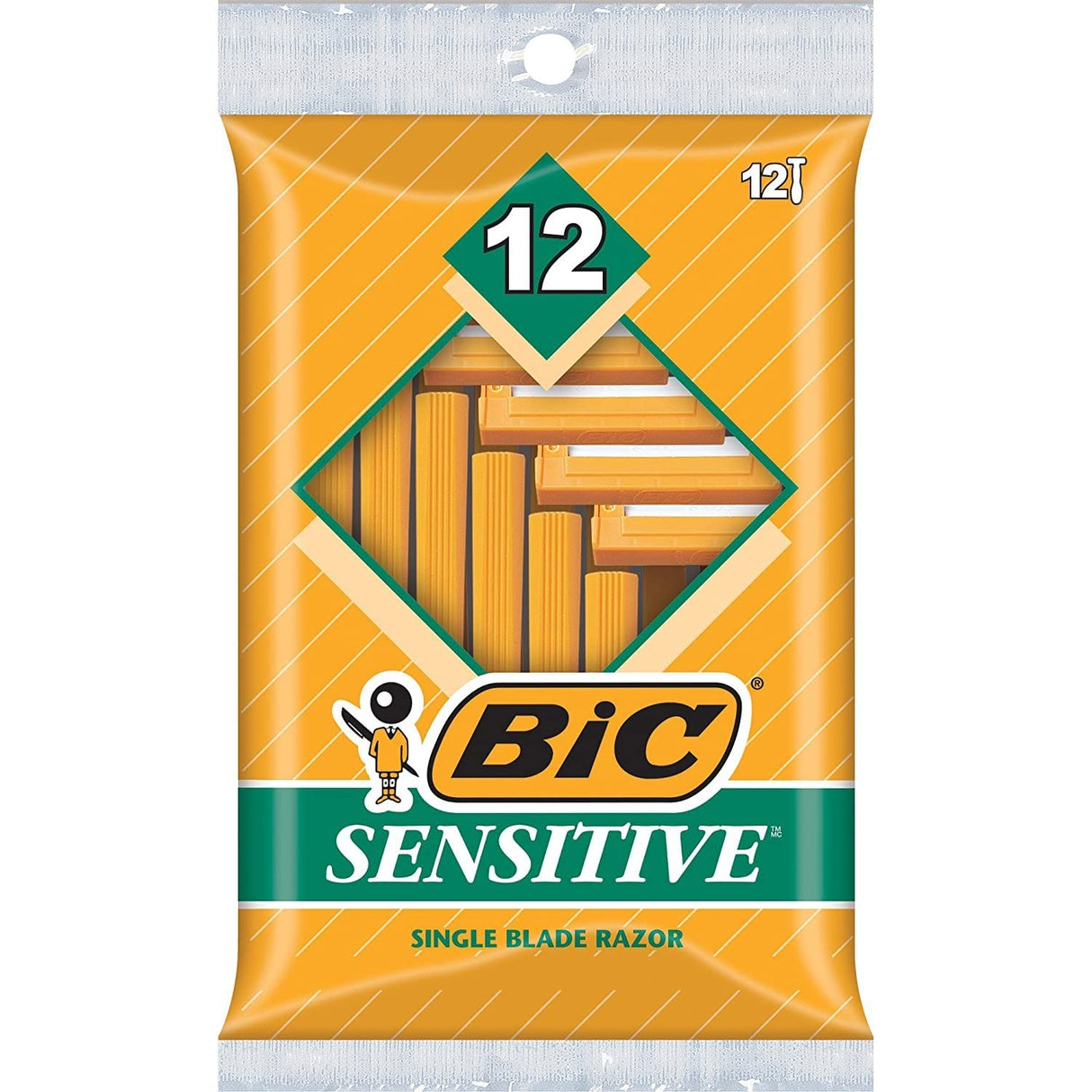 Bic Sensitive Single Blade Razor, Disposable, Pack of 12