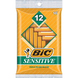 Bic Sensitive Single Blade Razor, Disposable, Pack of 12