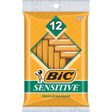 Bic Sensitive Single Blade Razor, Disposable, Pack of 12