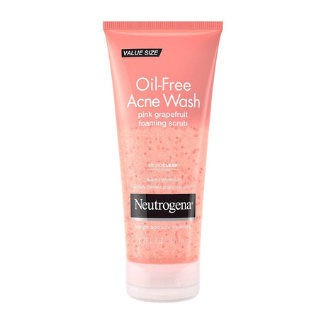 Neutrogena Oil-Free Acne Wash Pink Grapefruit Foaming Scrub, 6.7 fl oz