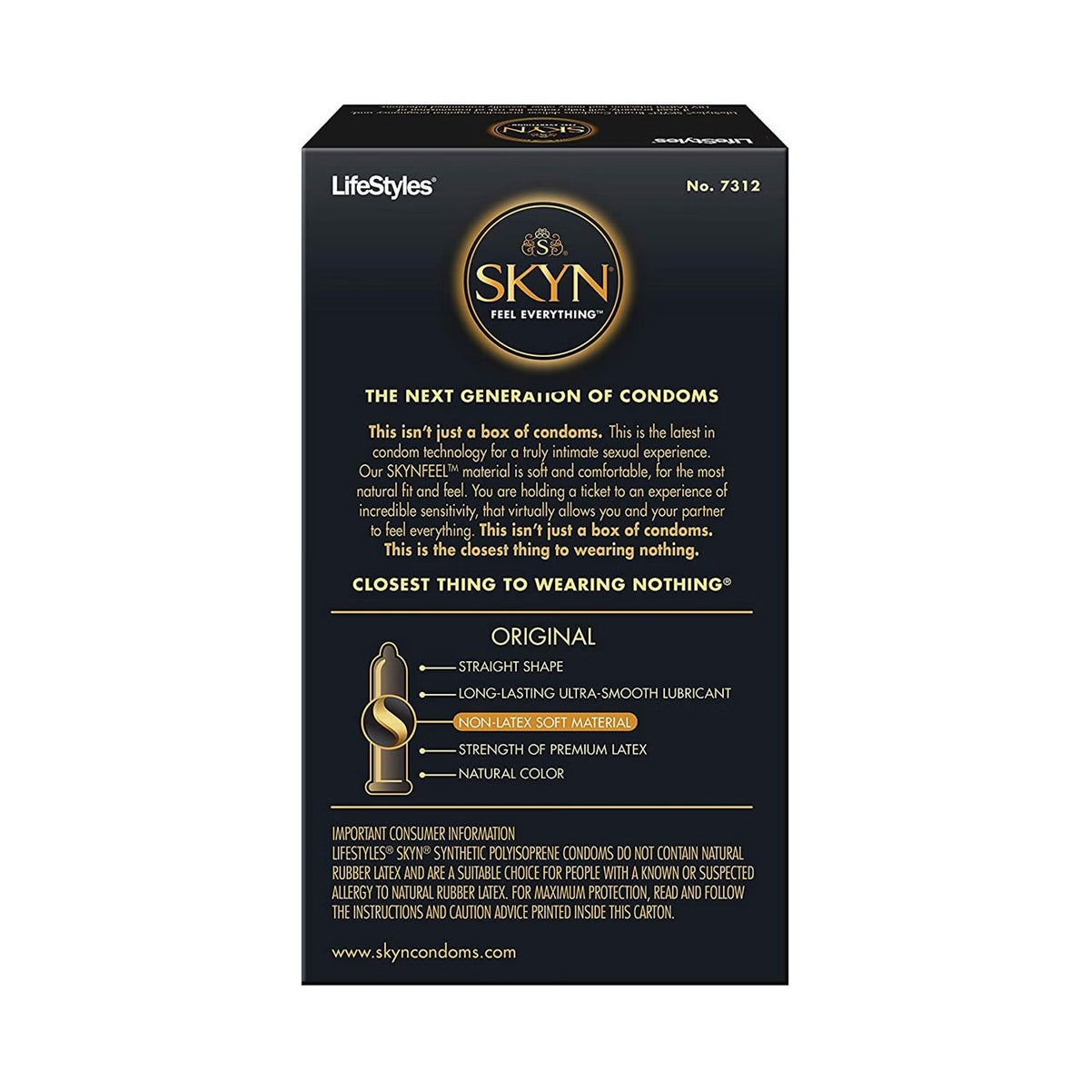 Lifestyles Skyn, Lubricated Condom, Polyisoprene - 07090727312-Box - LL Medico