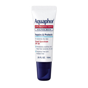 Aquaphor Lip Protectant + Sunscreen Ointment, Broad Spectrum SPF 30, Unflavored, 0.35 oz, Box of 6