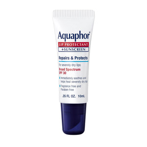 Aquaphor Lip Protectant + Sunscreen Ointment, Broad Spectrum SPF 30, Unflavored, 0.35 oz, Box of 6