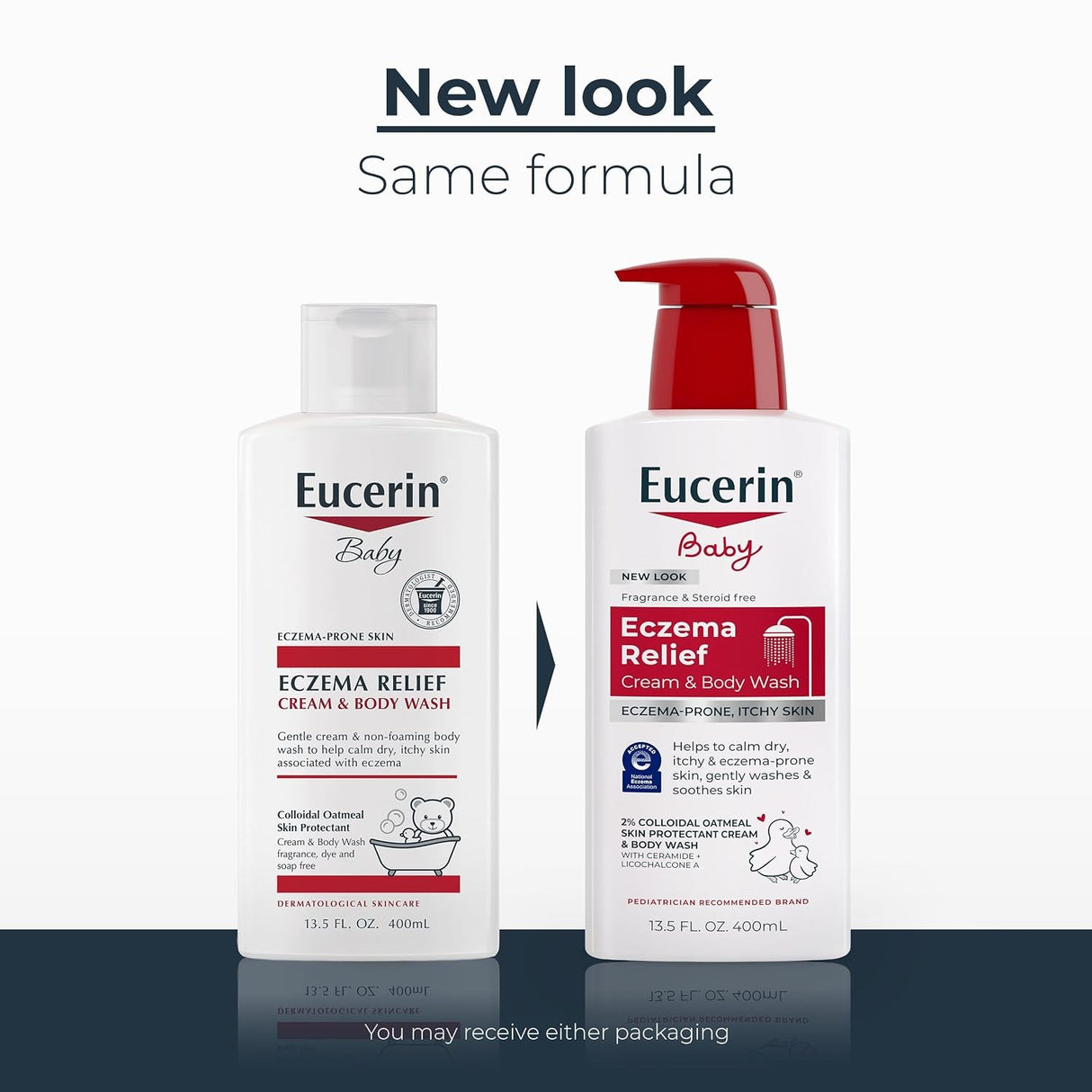 Eucerin Baby Eczema Relief Cream & Body Wash, Unscented, 13.5 fl oz