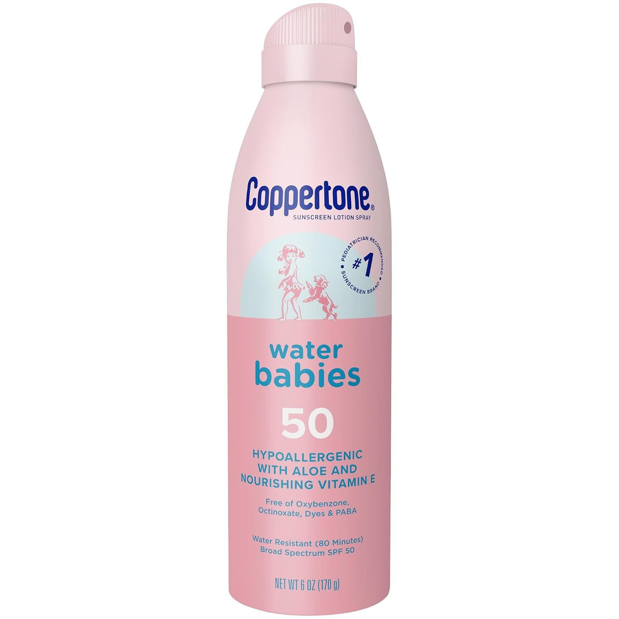 Coppertone Water Babies Sunscreen Spray, SPF 50, 6 oz