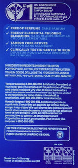 Tampax Tampons Regular Absorbency Unscented Cardboard Applicator, Box of 40