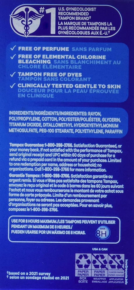 Tampax Tampons Regular Absorbency Unscented Cardboard Applicator, Box of 40