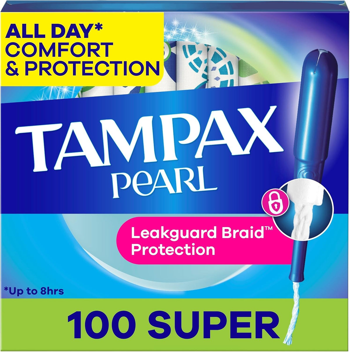 Tampax Pearl Tampons Super Absorbency, Unscented, 50 Count
