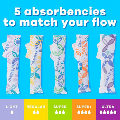 Tampax Pearl Tampons Super Absorbency, Unscented, 50 Count