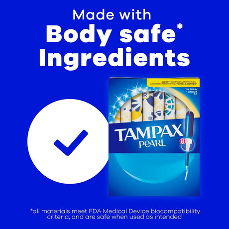 Tampax Pearl Tampons Super Absorbency, Unscented, 50 Count