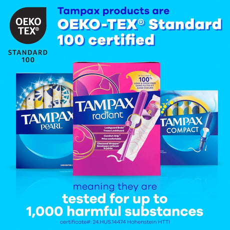 Tampax Pearl Tampons Super Absorbency, Unscented, 50 Count