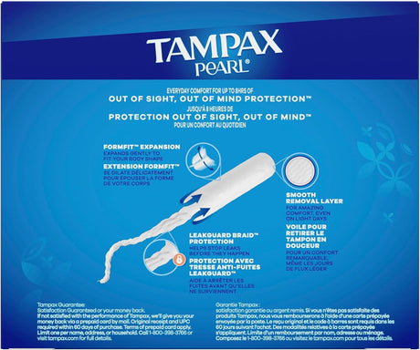 Tampax Pearl Tampons Super Absorbency, Unscented, 50 Count