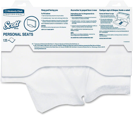 Scott Personal Seats, Sanitary Toilet Seat Covers, White, Tissue, 15 x 18" - 07410 - LL Medico
