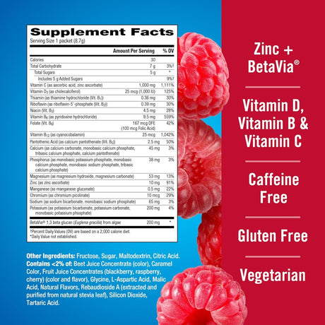 Emergen-C Immune+ Daily Immune Support Powder Packet, Raspberry, 0.30 oz