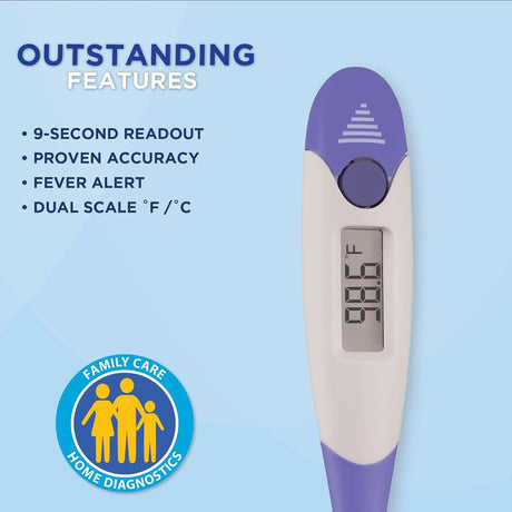 Veridian Oral & Rectal Digital Stick Thermometer, Flex Tip