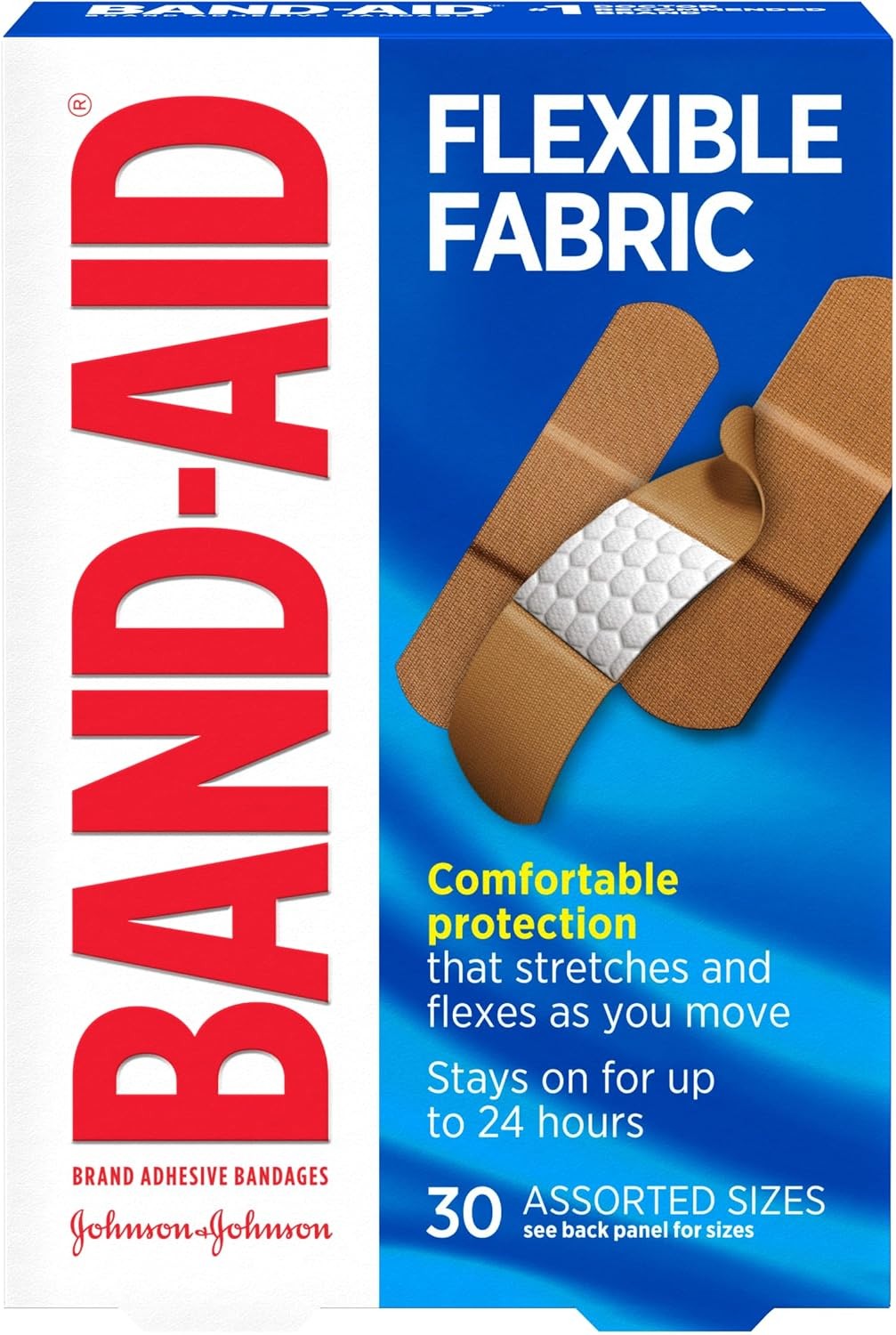 Band-Aid Flexible Fabric Tan Adhesive Strip, Assorted Sizes