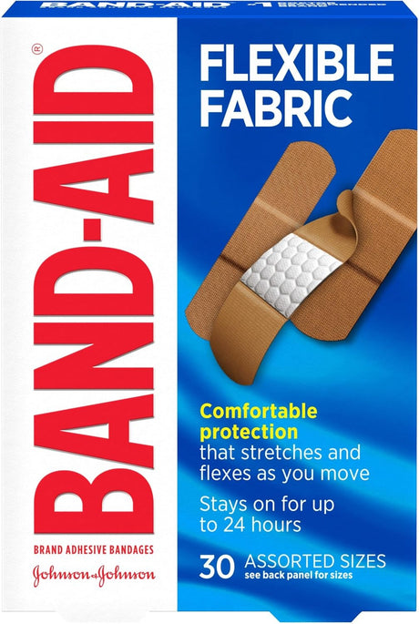 Band-Aid Flexible Fabric Tan Adhesive Strip, Assorted Sizes