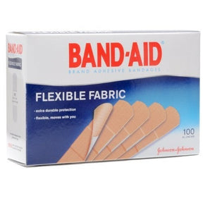 Band-Aid Flexible Fabric, Adhesive Strip, Tan, Fabric, Sterile, 1 x 3" - 08137004444-Box - LL Medico