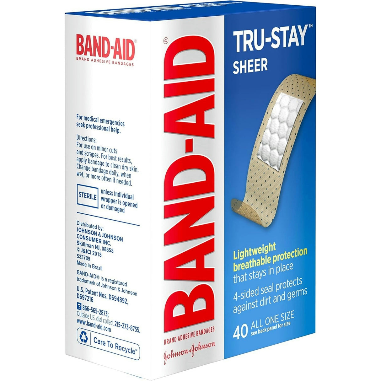 Band-Aid Tru-Stay Adhesive Strip, 3/4 x 3 Inch