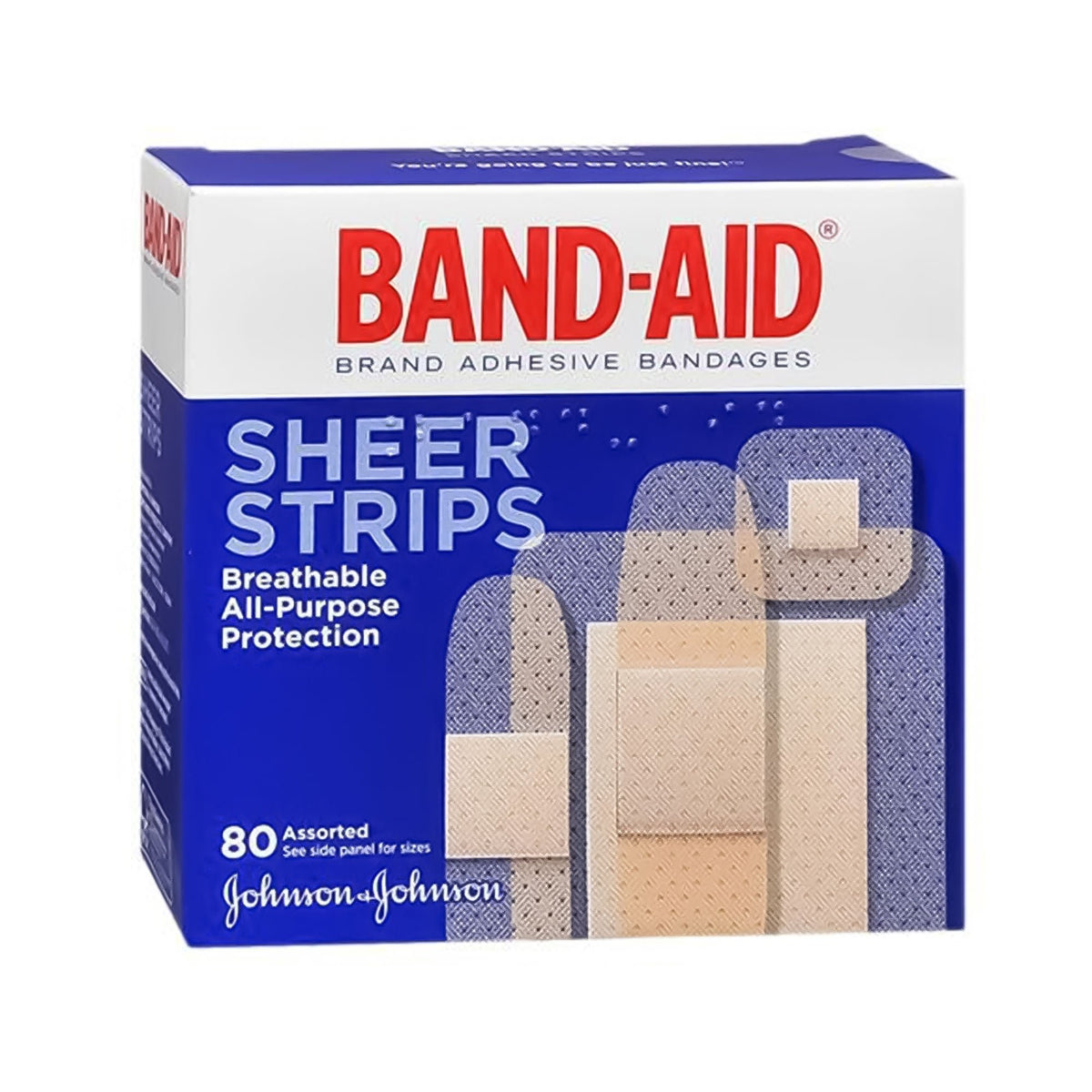 Band-Aid Adhesive Strips, Sheer, Assorted Sizes, Plastic, Sterile - 08137004669-Box - LL Medico