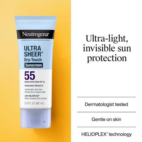 Neutrogena Ultra Sheer Dry-Touch Sunscreen Lotion, SPF 55, 3 Fl Oz