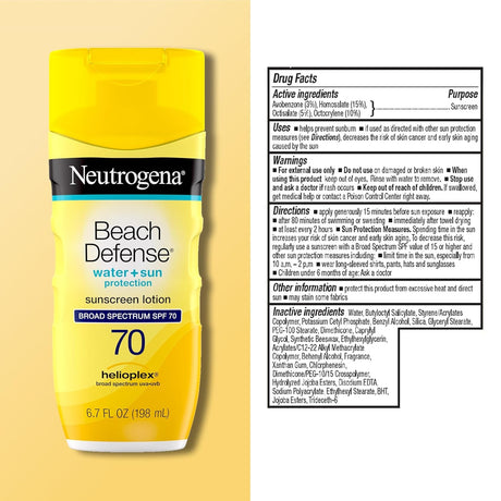 Neutrogena Beach Defense Sunscreen Lotion SPF 70, 6.7 oz