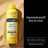 Neutrogena Beach Defense Water + Sun Protection Sunscreen Spray SPF 70, 6.5 oz