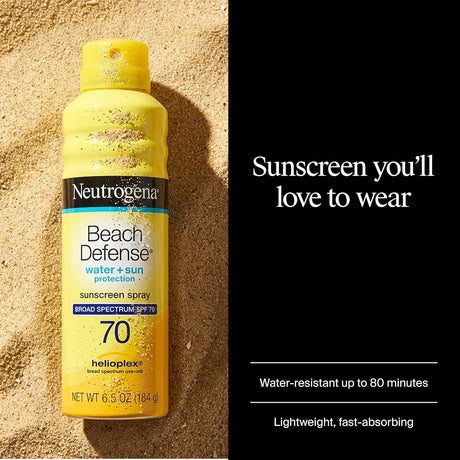 Neutrogena Beach Defense Water + Sun Protection Sunscreen Spray SPF 70, 6.5 oz