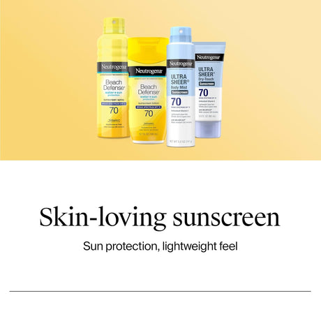Neutrogena Beach Defense Water + Sun Protection Sunscreen Spray SPF 70, 6.5 oz