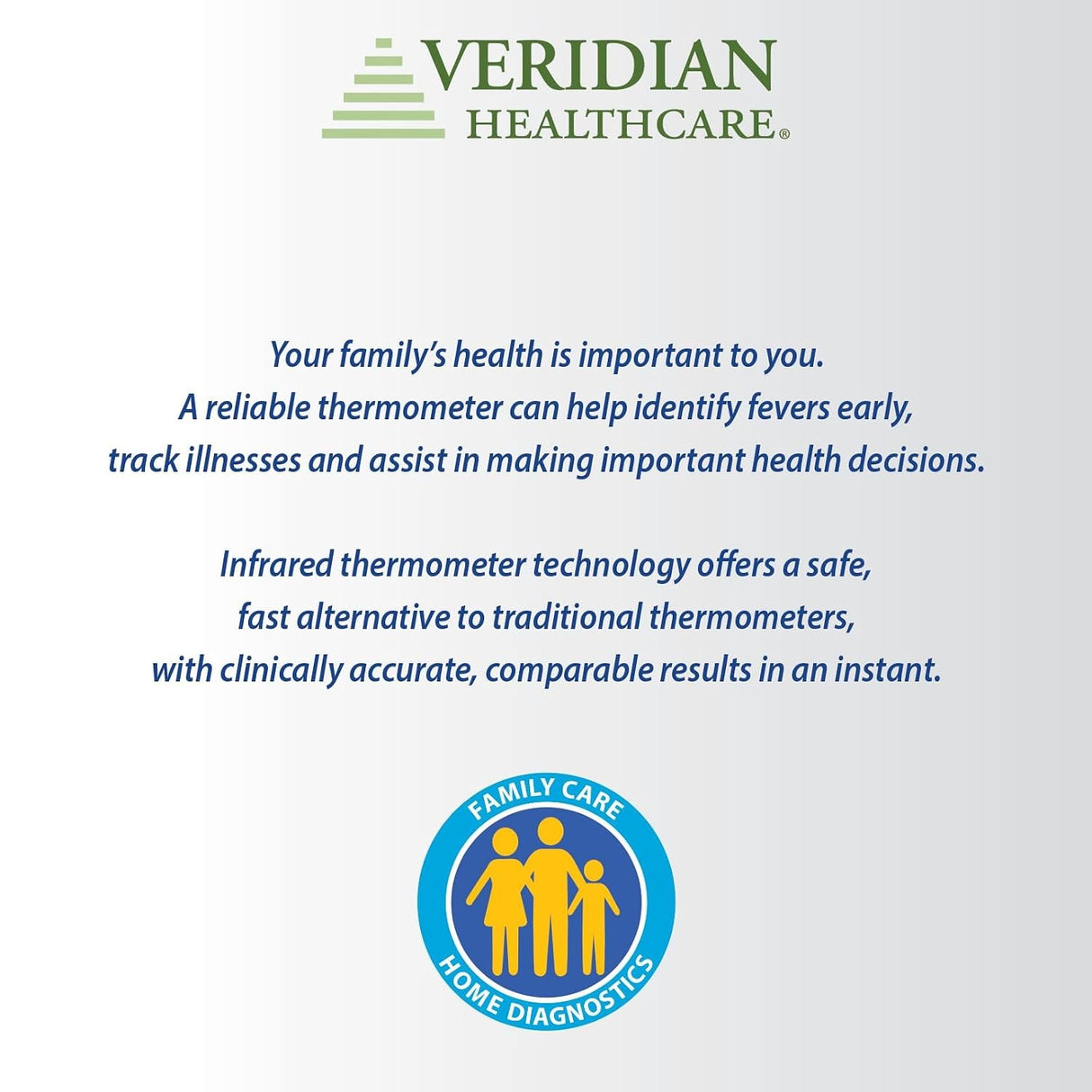 Veridian Temporal Contact Thermometer, LCD Display