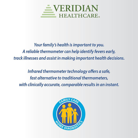Veridian Temporal Contact Thermometer, LCD Display