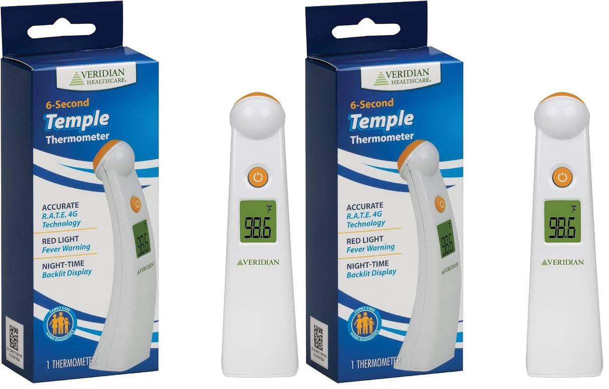 Veridian Temporal Contact Thermometer, LCD Display