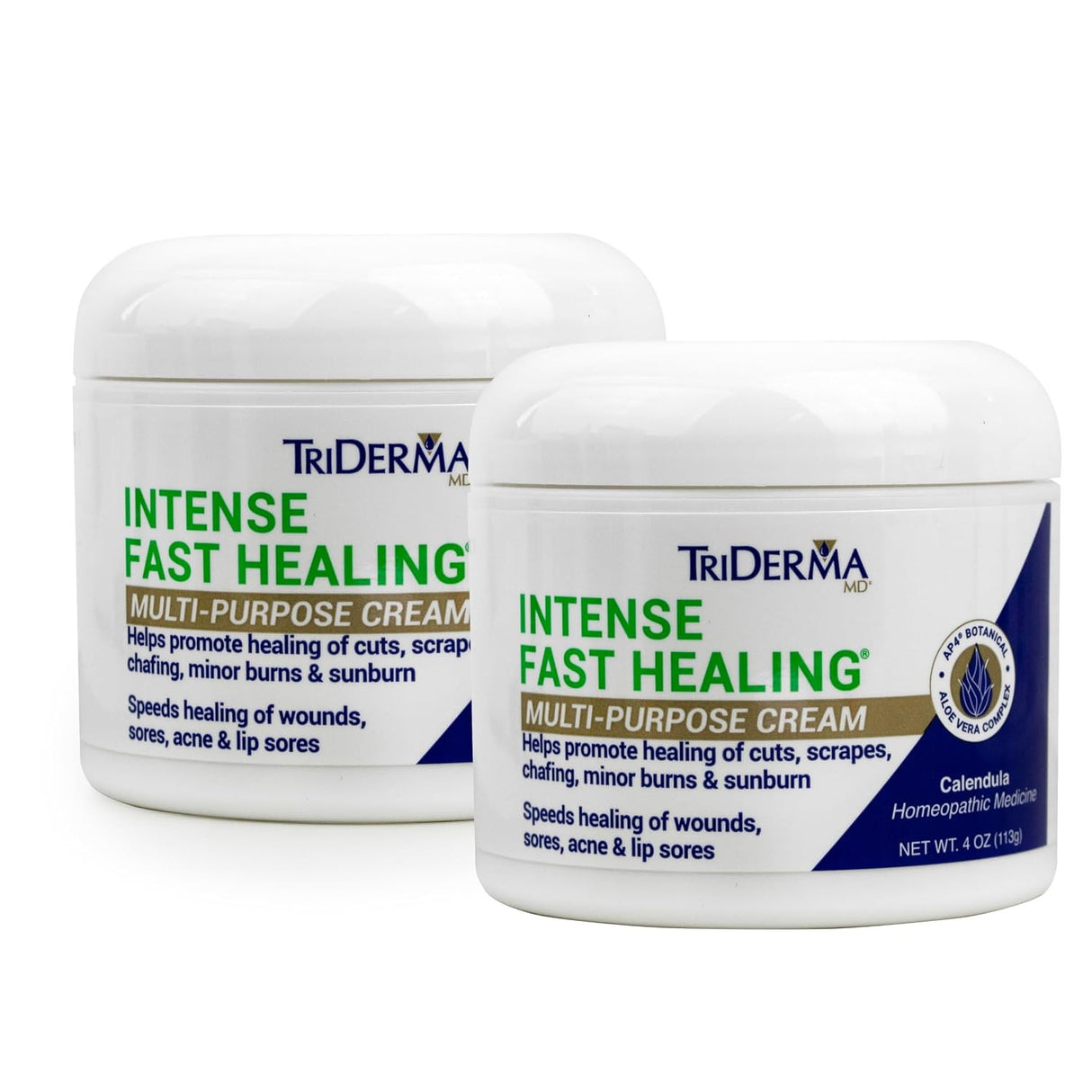 TriDerma MD Intense Fast Healing Multi-Purpose Cream, Unscented, 4 oz Jar