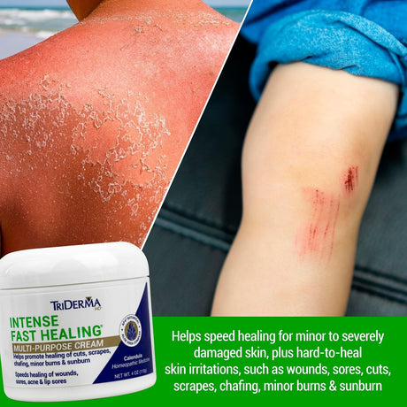 TriDerma MD Intense Fast Healing Multi-Purpose Cream, Unscented, 4 oz Jar