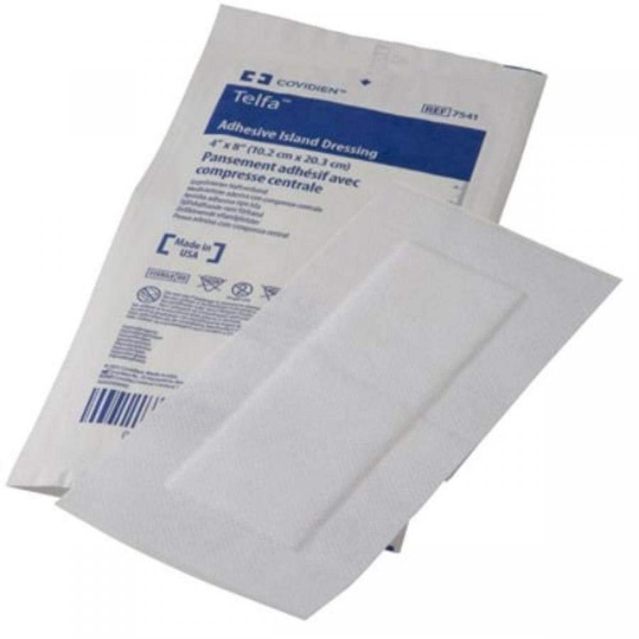 Telfa White Adhesive Dressing, 4 x 8 Inch