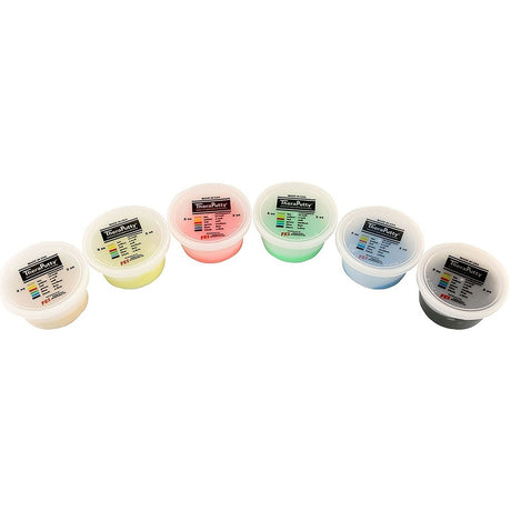 CanDo TheraPutty Exercise Putty Set, 2X-Soft to X-Firm, 6" x 2 oz